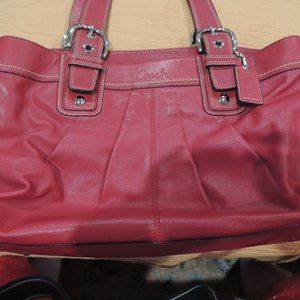 Red Leather Coach Satchel